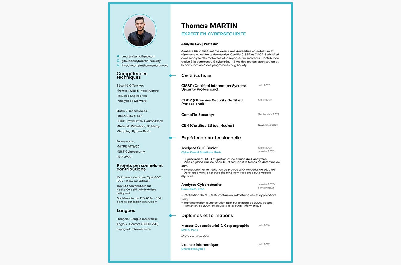 image de CV en cybersécurité